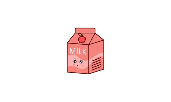 Kreslené Mléko Asijský Výrobek Kawaiský Anime Design Styl Kresby — Stockový vektor