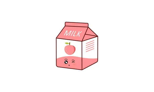 Картонне Молоко Азіатський Продукт Дизайн Аніме Kawaii Картуновий Стиль — стоковий вектор