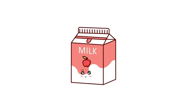Γάλα Κινουμένων Σχεδίων Ασιατικό Προϊόν Σχεδίαση Anime Kawaii Στυλ Καρτούν — Διανυσματικό Αρχείο