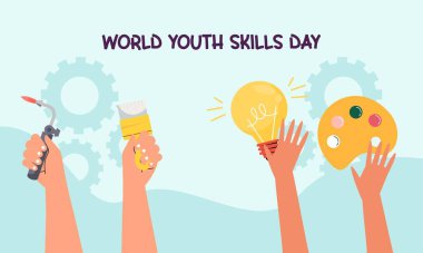 Dünya Gençlik Yetenekleri Günü konsepti çizimi