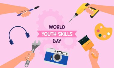 Dünya Gençlik Yetenekleri Günü konsepti çizimi