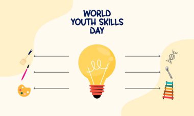 Dünya Gençlik Yetenekleri Günü konsepti çizimi