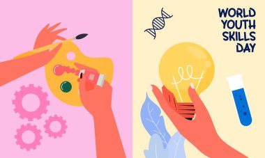 Dünya Gençlik Yetenekleri Günü konsepti çizimi