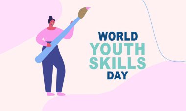 Dünya Gençlik Yetenekleri Günü konsepti çizimi