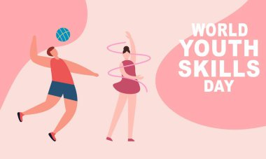Dünya Gençlik Yetenekleri Günü konsepti çizimi