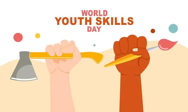 World Youth Skills Day Concept Illustration — Stock Vector