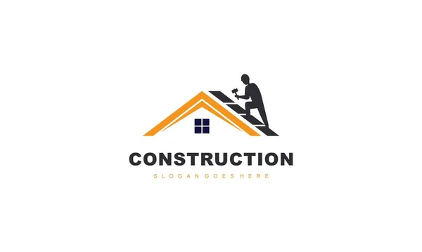 Logo Perusahaan Konstruksi Rumah Vektor - Stok Vektor