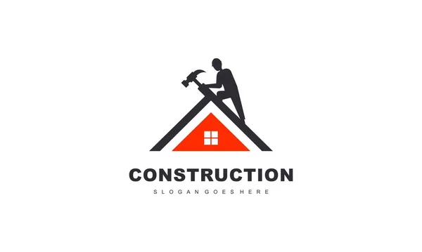 Home Construction Company Logo Vector — Stock Vector
