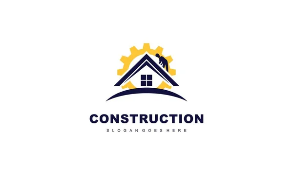 Casa Empresa Construção Logotipo Vetor — Vetor de Stock