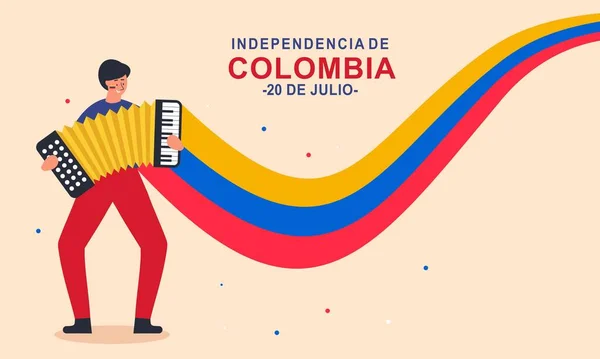 Piso Julio Ilustración Festividades Colombia — Archivo Imágenes Vectoriales