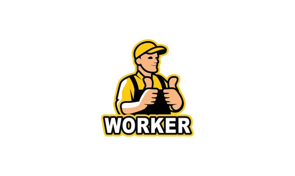 Service Arbeiter Logo Vektor Illustration — Stockvektor