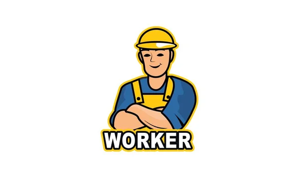 Servicio Trabajador Logotipo Vector Ilustración — Vector de stock