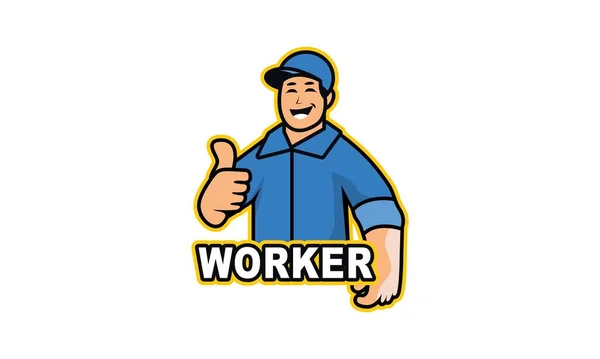 Dienst Werknemer Logo Vector Illustratie — Stockvector