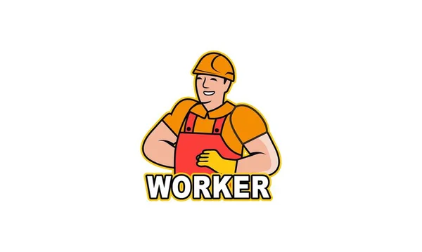 Servis Çalışanı Logo Vektör Çizimi — Stok Vektör