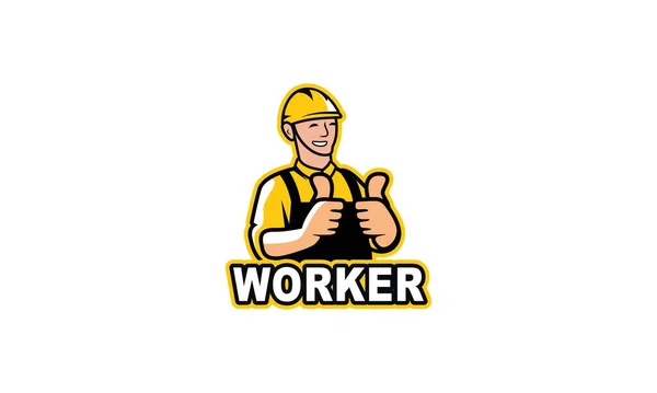 Service Arbeiter Logo Vektor Illustration — Stockvektor