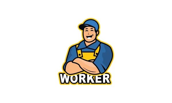 Servicio Trabajador Logotipo Vector Ilustración — Archivo Imágenes Vectoriales