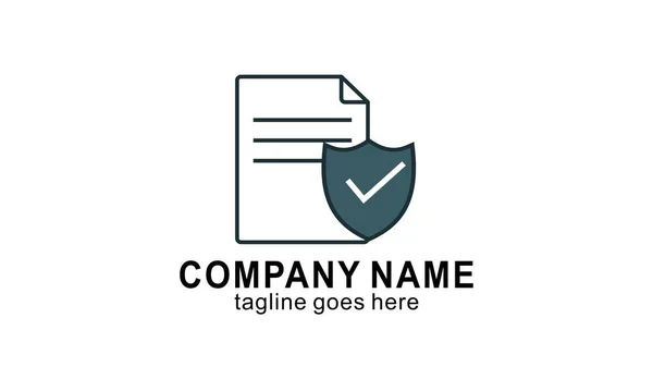 Защита Файла Значок Вашей Компании Веб Сайт Дизайн Логотипа — стоковый вектор