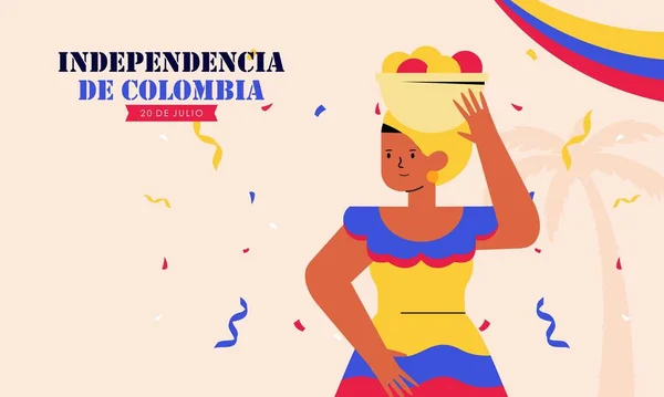 Piso Julio Ilustración Festividades Colombia — Archivo Imágenes Vectoriales