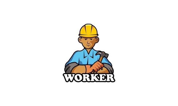 Servicio Trabajador Logotipo Vector Ilustración — Archivo Imágenes Vectoriales