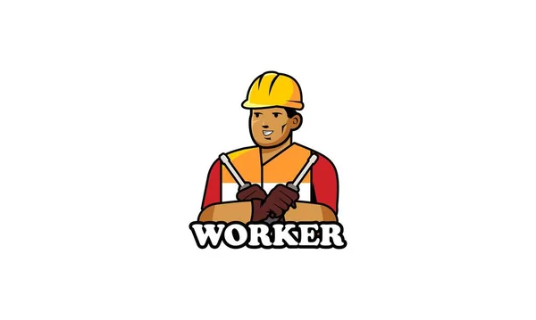 Service Worker Logo Ilustrație Vectorială — Vector de stoc