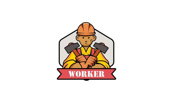 Ilustracja Wektora Logo Pracownika Serwisu — Wektor stockowy