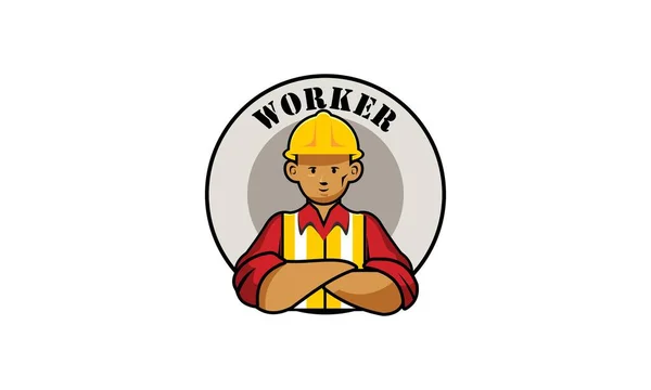 Ilustracja Wektora Logo Pracownika Serwisu — Wektor stockowy