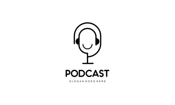 Creative Podcast Logo Design Vector — Stock Vector