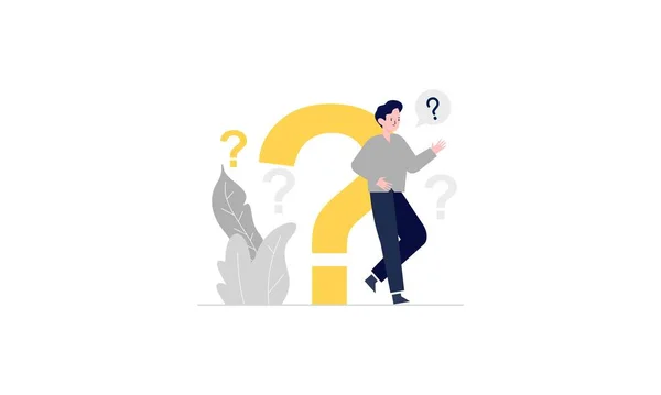 Frequently Asked Questions Concept Question Answer Metaphor Vector Illustration Background — Stock Vector