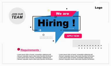 Recruitment advertising template. Digital announcement job vacancies layout. Recruitment Poster, Job clipart