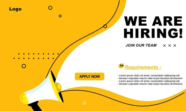 Recruitment Advertising Template Digital Announcement Job Vacancies Layout Recruitment Poster — Stock Vector