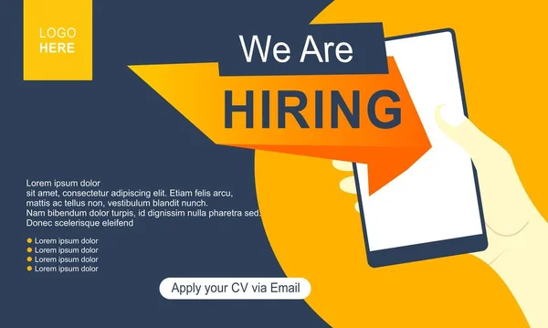 Recruitment Advertising Template Digital Announcement Job Vacancies Layout Recruitment Poster — Stock Vector