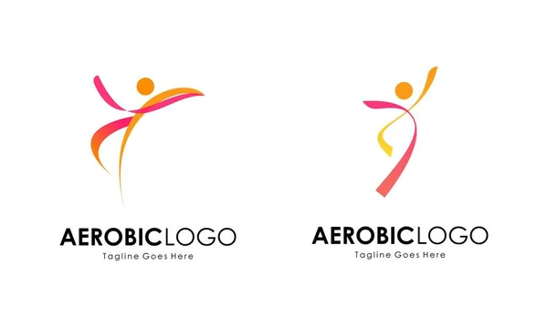 Logodesign Creative Fitness Wellness Line – stockvektor