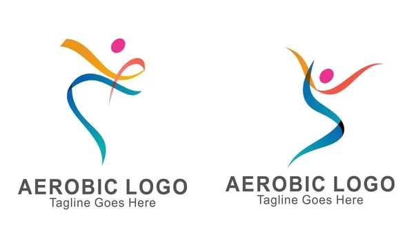 Дизайн Логотипа Стиле Фитнес Велнесс — стоковый вектор
