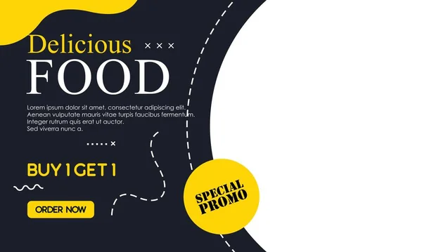 プロモーション食品ソーシャルメディアポストデザインテンプレート — ストックベクタ