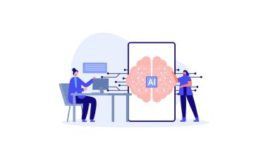 Yapay zeka kavramı vektör çizim