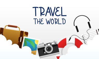 Dünyayı dolaş. vektör illüstrasyonu.