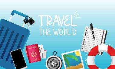 Dünyayı dolaş. vektör illüstrasyonu.