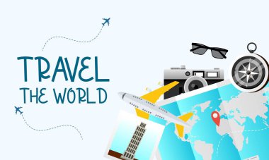 Dünyayı dolaş. vektör illüstrasyonu.