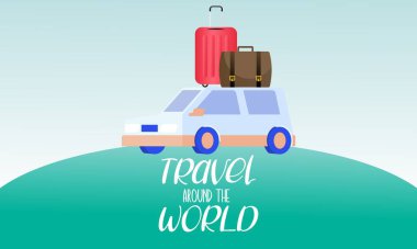 Dünyayı dolaş. vektör illüstrasyonu.