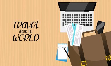 Dünyayı dolaş. vektör illüstrasyonu.