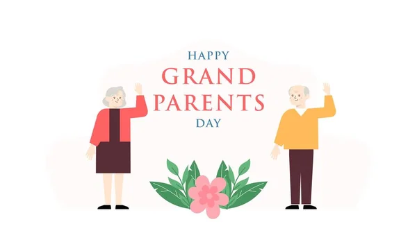 Heureux Grand Parents Jour Illustration Vectorielle Conception Graphique — Image vectorielle