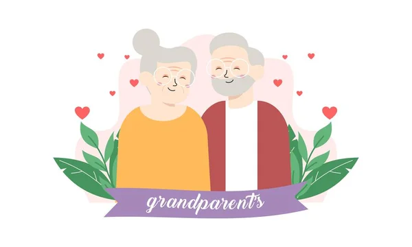 幸せな祖父母の日 ベクトルイラストグラフィックデザイン — ストックベクタ