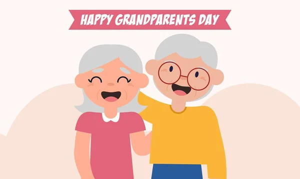 Счастливый День Бабушки Дедушки Векторные Иллюстрации Графический Дизайн — стоковый вектор