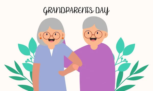 Heureux Grand Parents Jour Illustration Vectorielle Conception Graphique — Image vectorielle