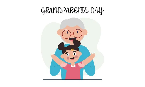 Счастливый День Бабушки Дедушки Векторные Иллюстрации Графический Дизайн — стоковый вектор