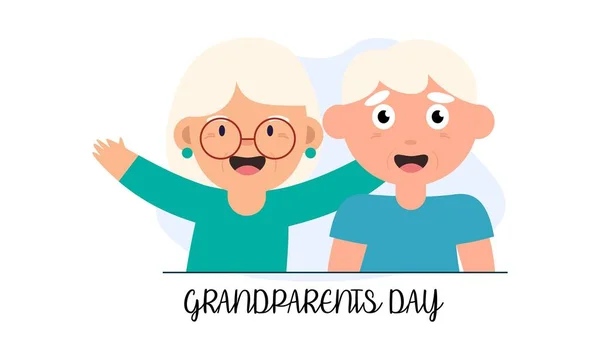 Glad Mor Och Farföräldrar Dag Vektor Illustration Grafisk Design — Stock vektor