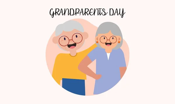 Mutlu Büyükanne Büyükbaba Günleri Vektör Çizim Grafik Tasarımı — Stok Vektör
