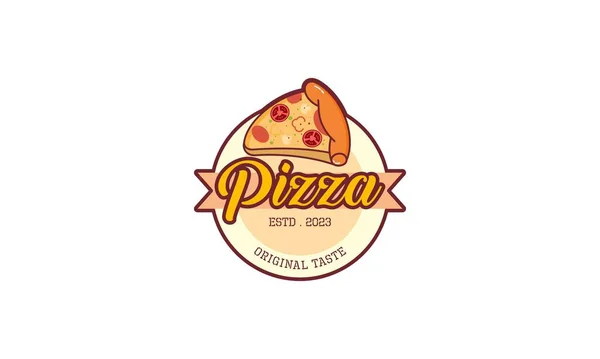 Pizza Vektor Logó Kialakítása — Stock Vector