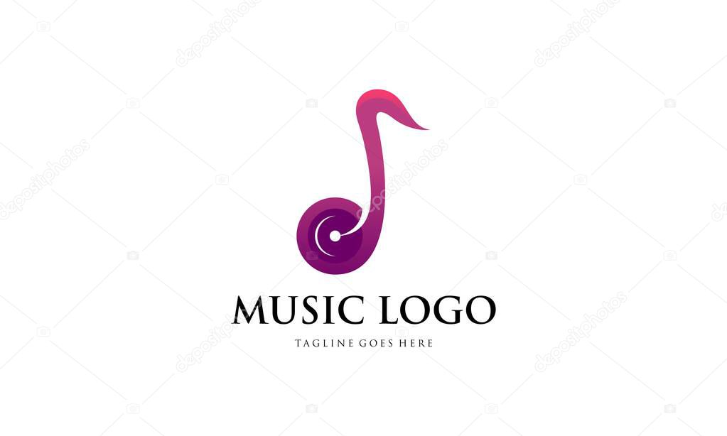Creative music logo. Musical note logo