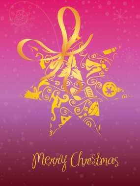 Pembe kurdeleli altın yıldız ve altında 